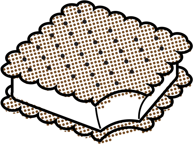 Ice Cream Sandwich With One Bite Taken From It - Ice Cream Sandwich Clipart (766x506), Png Download