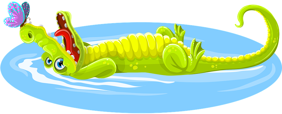 Hungry Caterpillar Clipart 25, Buy Clip Art - De Krokodil Ligt In Het Water - Png Download (960x480), Png Download