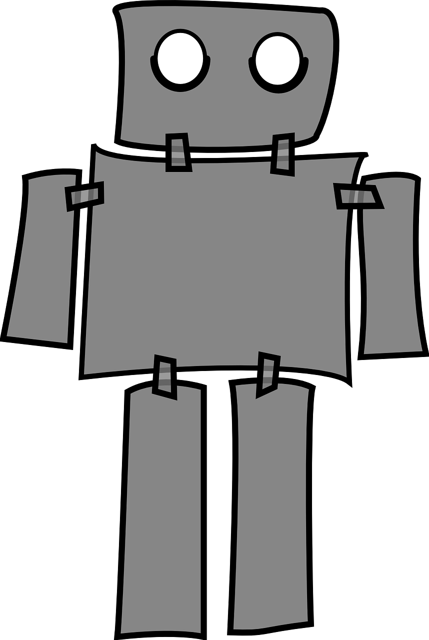 Robot Cartoon Clipart (858x1280), Png Download