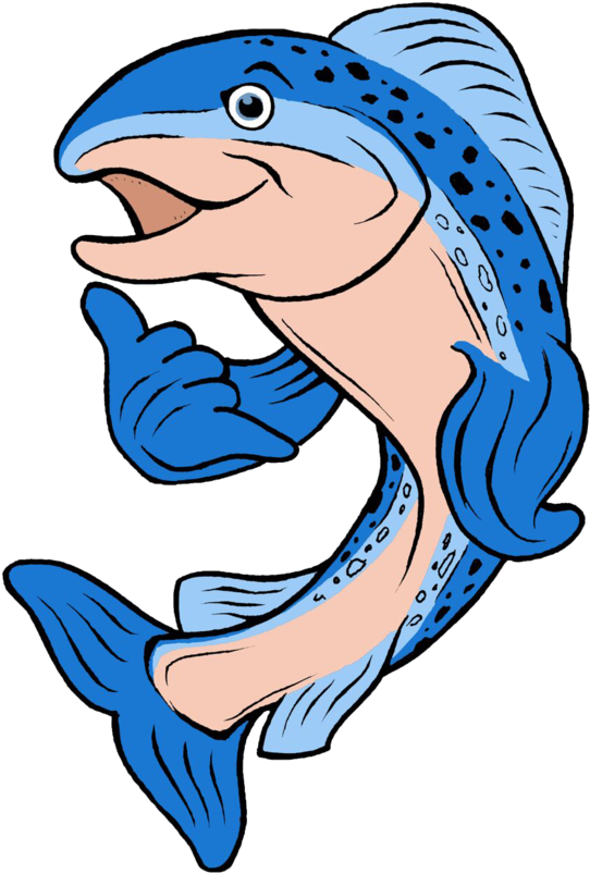 Blue Salmon - Portable Network Graphics Clipart (1000x1000), Png Download