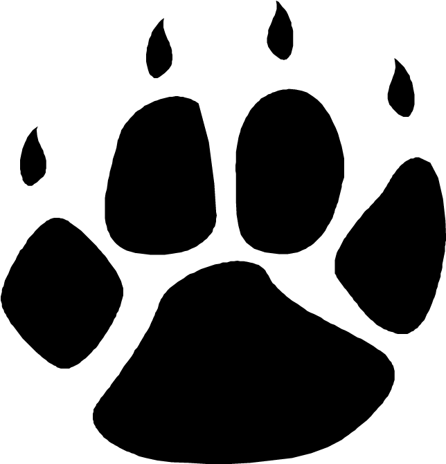 Download Grizzly Bear Paw Print Clipart - Wolf Paw Print Transparent