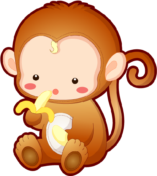 Monkey Clipart Ear - Dibujo De Monitos A Color - Png Download (600x600), Png Download