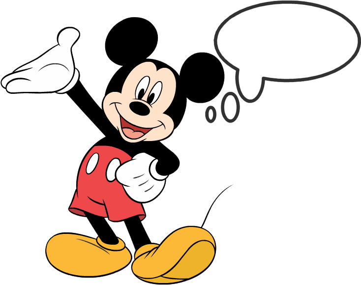 Mickey Speech Bubble - Doraemon And Mickey Mouse Clipart (758x598), Png Download