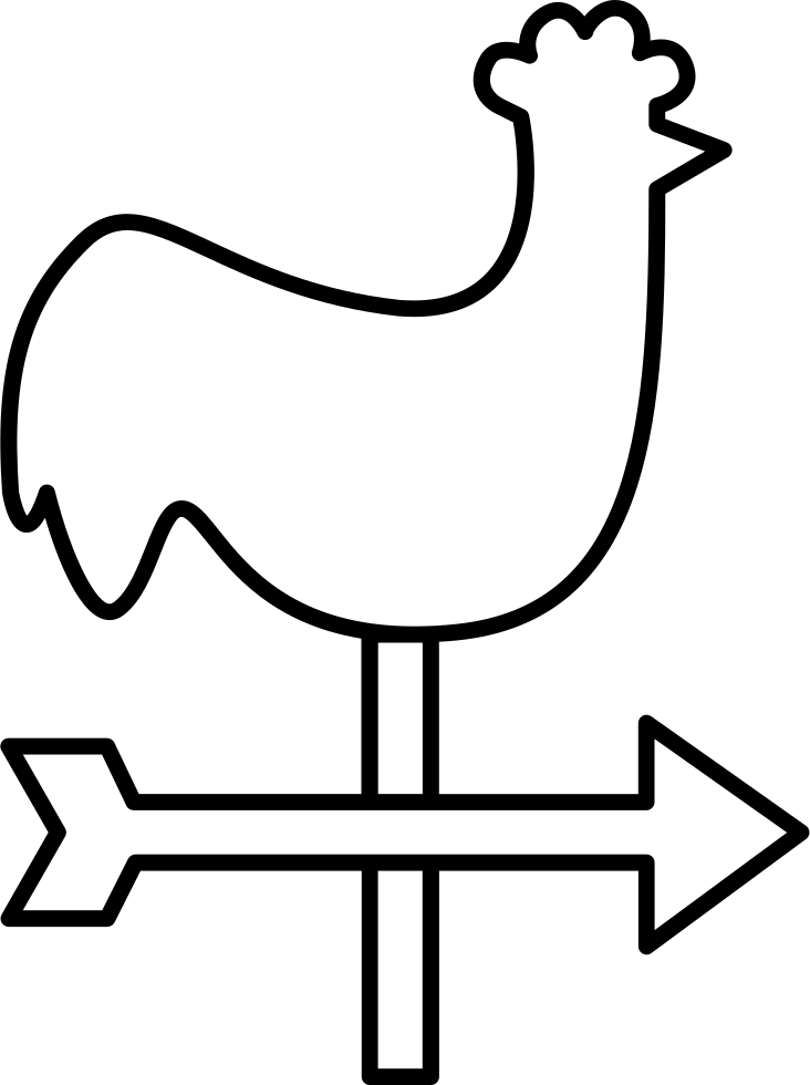 Rooster Weather Vane Comments - Veleta Dibujo Clipart (732x980), Png Download