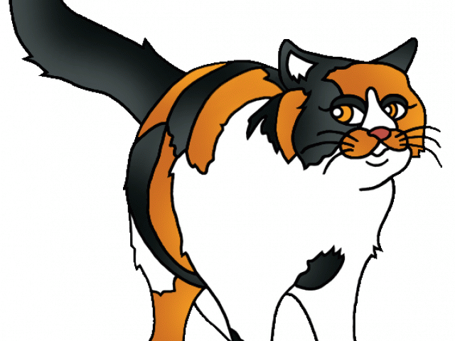 Calico Cat Clipart Bow Cartoon - Clipart Calico Cat Png Transparent Png (640x480), Png Download