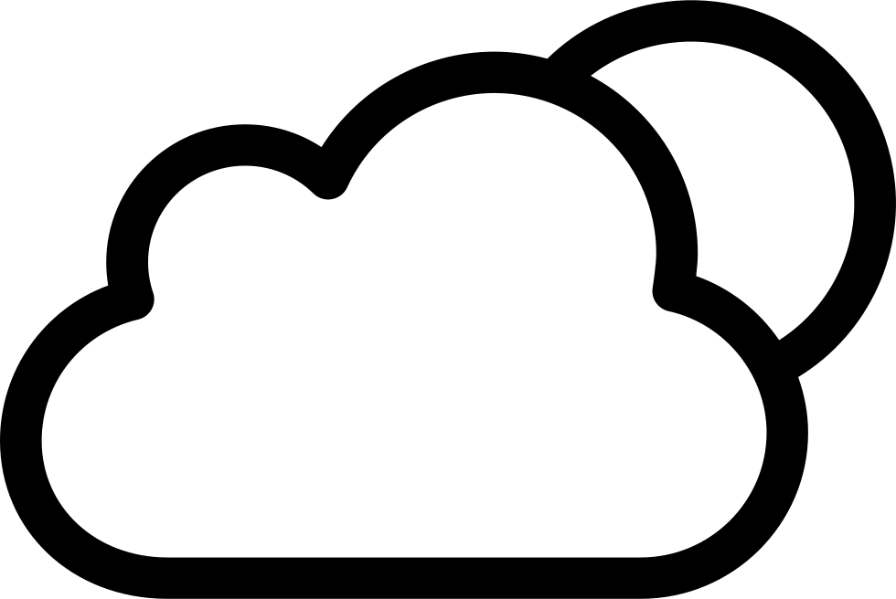 Cloudy Night Weather Symbol Of Cloud And Moon Svg Png - Cloud Icon Weather Png Clipart (980x656), Png Download