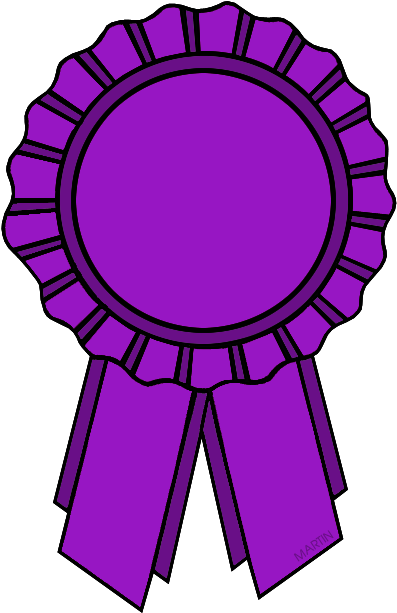 Purple Ribbon - Purple Award Ribbon Clipart - Png Download (490x648), Png Download