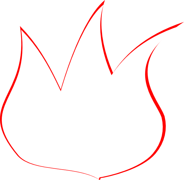 Flame Outline Clip Art At Clker - Png Download (600x587), Png Download
