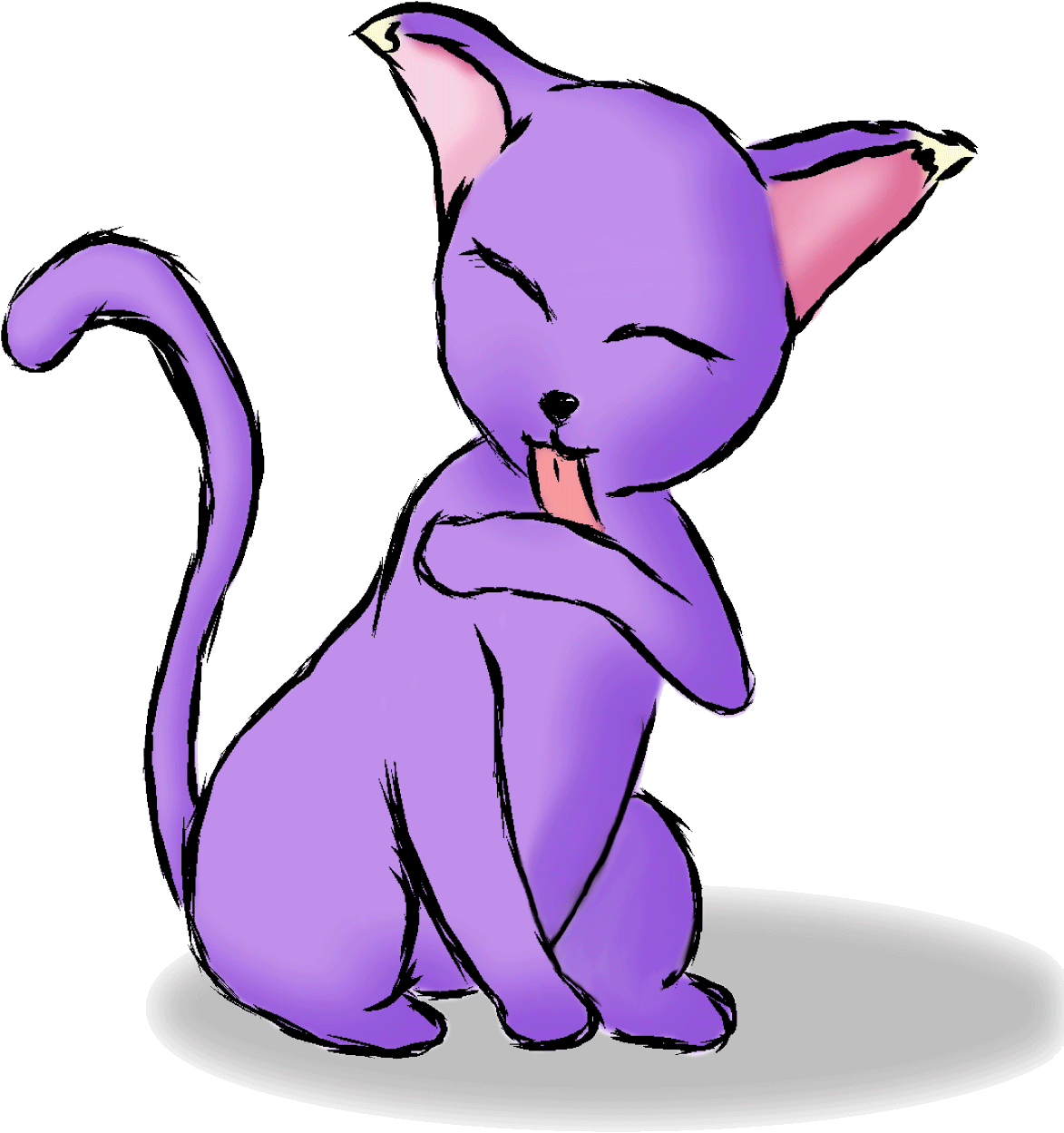 Clipart Cat Gif Animated Free Download Clip Art On - Animated Purple Cat - Png Download (1240x1754), Png Download