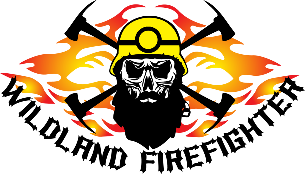 Wildland Firefighter Flames And Skull With Beard Decal Clipart (1024x586), Png Download