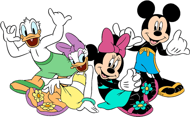 Disney Summertime Clip Art 5 Disney Clip Art Galore - Mickey And Minnie Donald And Daisy - Png Download (800x499), Png Download