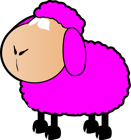 Pink Sheep Clip Art - Sheep Clip Art - Png Download (558x597), Png Download