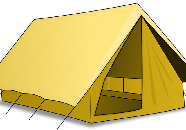 Tent Clipart Camp Tent - Camping Tent Shower Curtain - Png Download (640x480), Png Download