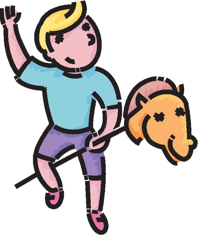 Clip Art Royalty Free Library Giddy Me Up Mama Abby - Riding A Stick Horse Gif - Png Download (631x748), Png Download