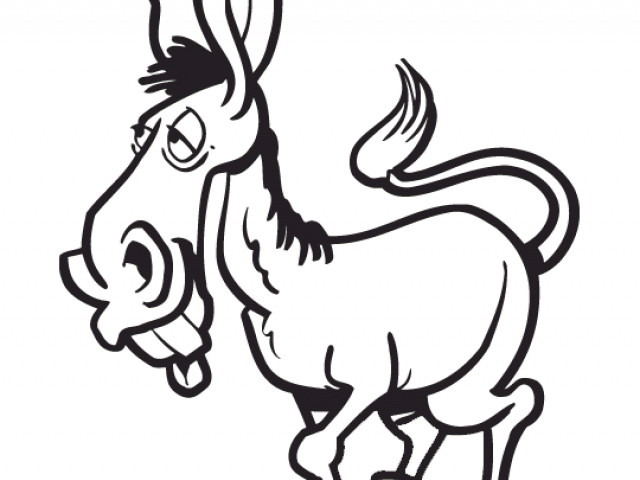 Donkey Clipart Simple - Donkey Cartoon Vector Black And White - Png Download (640x480), Png Download