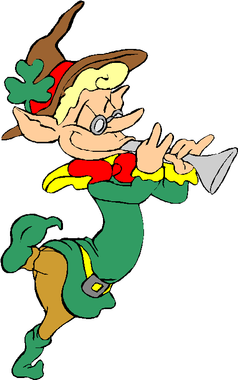 Leprechauns Clipart 1 Graphics, Silly Leprechaun Clipart - Leprechaun Playing Horn Bib - Png Download (490x769), Png Download