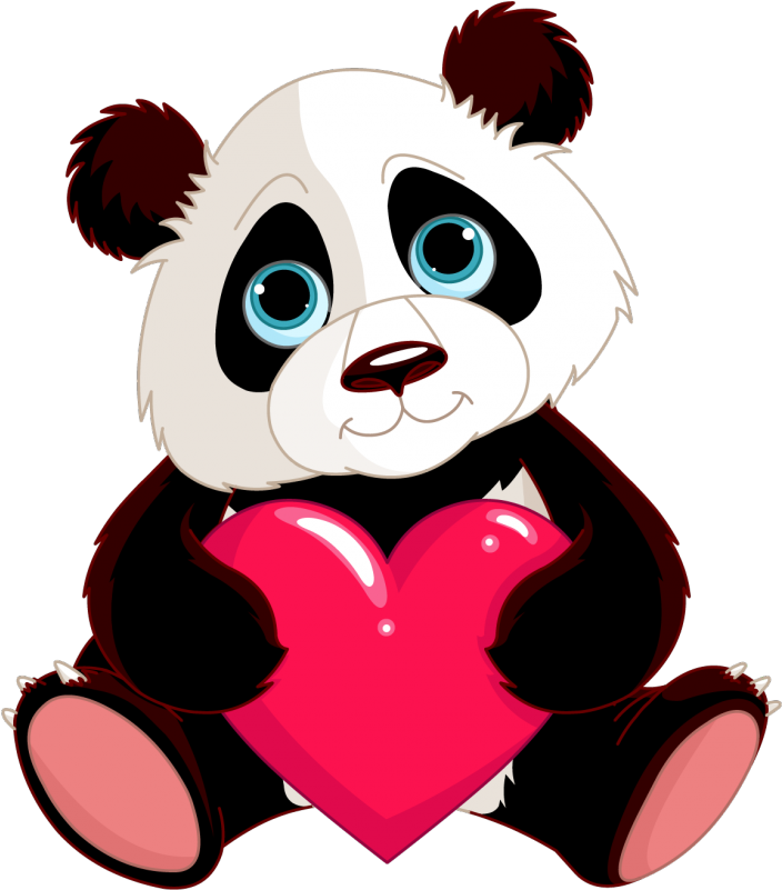 Baby Cute Panda Cartoons Clipart Giant Panda Bear Red Panda Eating Bamboo Sticker Png Download Full Size Clipart Pinclipart
