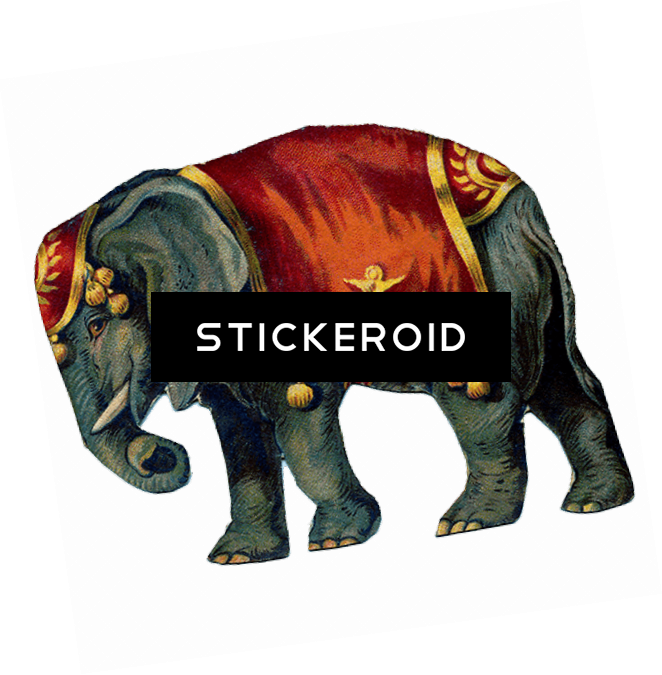 Victorian Vintage Circus Elephant - Circus Elephant Clipart (662x675), Png Download