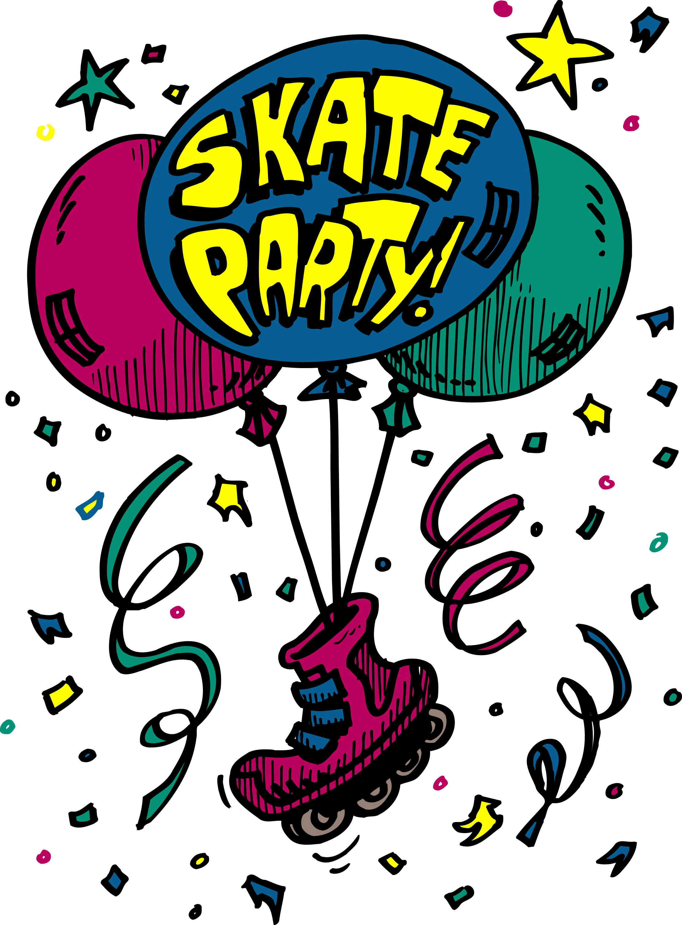 Skating Cliparts - Skating Birthday Party - Png Download (2225x3018), Png Download