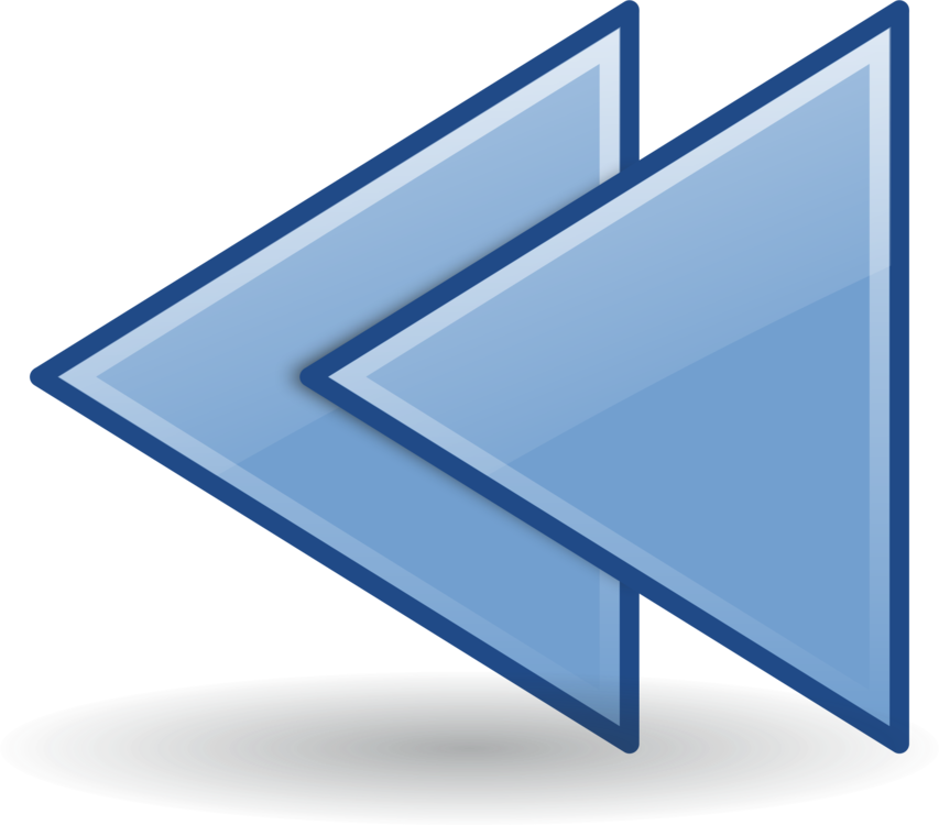 Computer Icons Blue Symbol Arrow Tango Desktop Project - Backward Png Clipart (853x750), Png Download