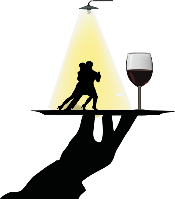 Dance Couples Silhouettes - Bicchiere Clipart (600x684), Png Download