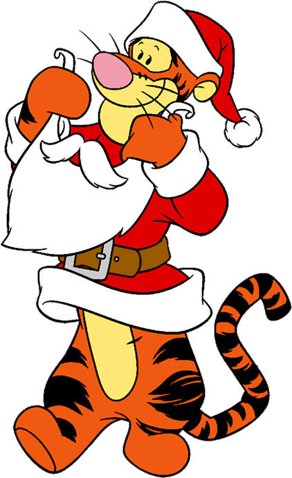 Pooh Clip Art For Christmas - Tigger Earrings Tigger As Santa Charms Christmas - Png Download (450x692), Png Download
