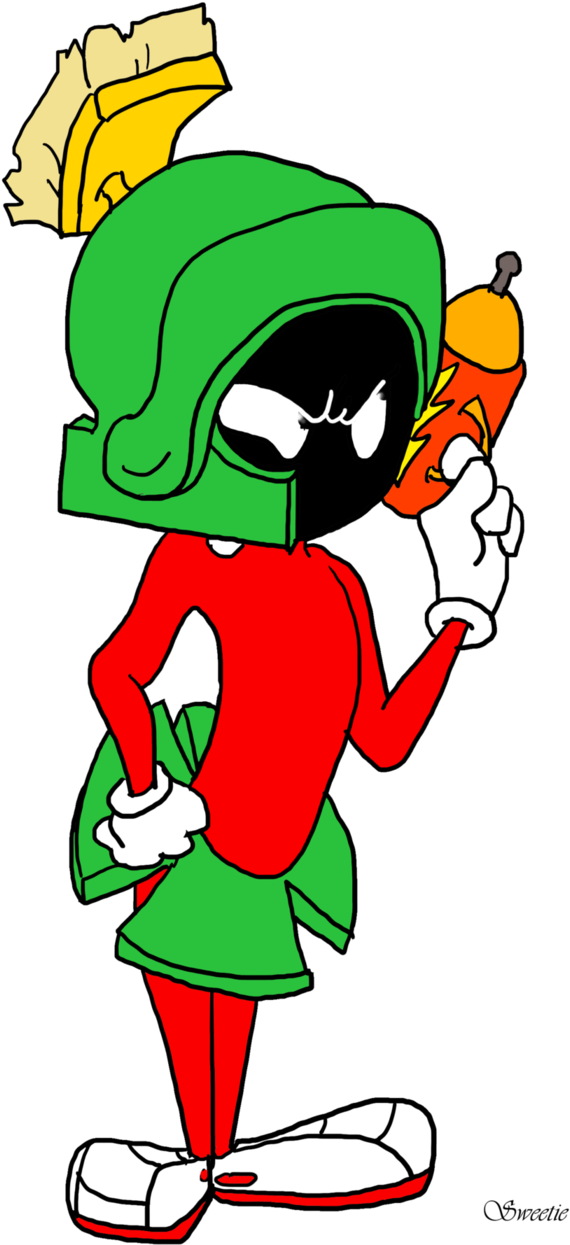 Marvin The Martian - Drawing Clipart (630x1266), Png Download