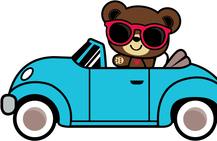 Bearamy In His Car - Car Clipart (734x491), Png Download
