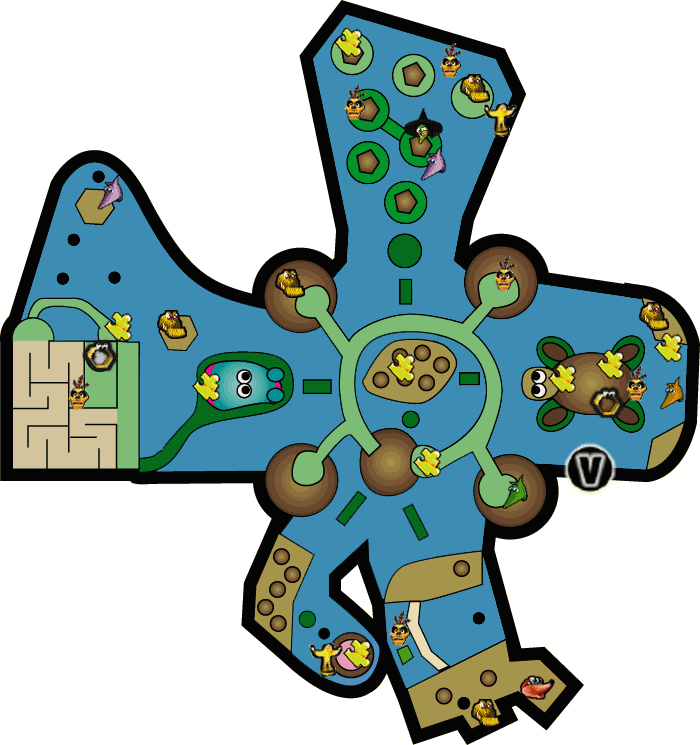 Banjo Kazooie - Banjo Kazooie World Map Clipart (700x745), Png Download