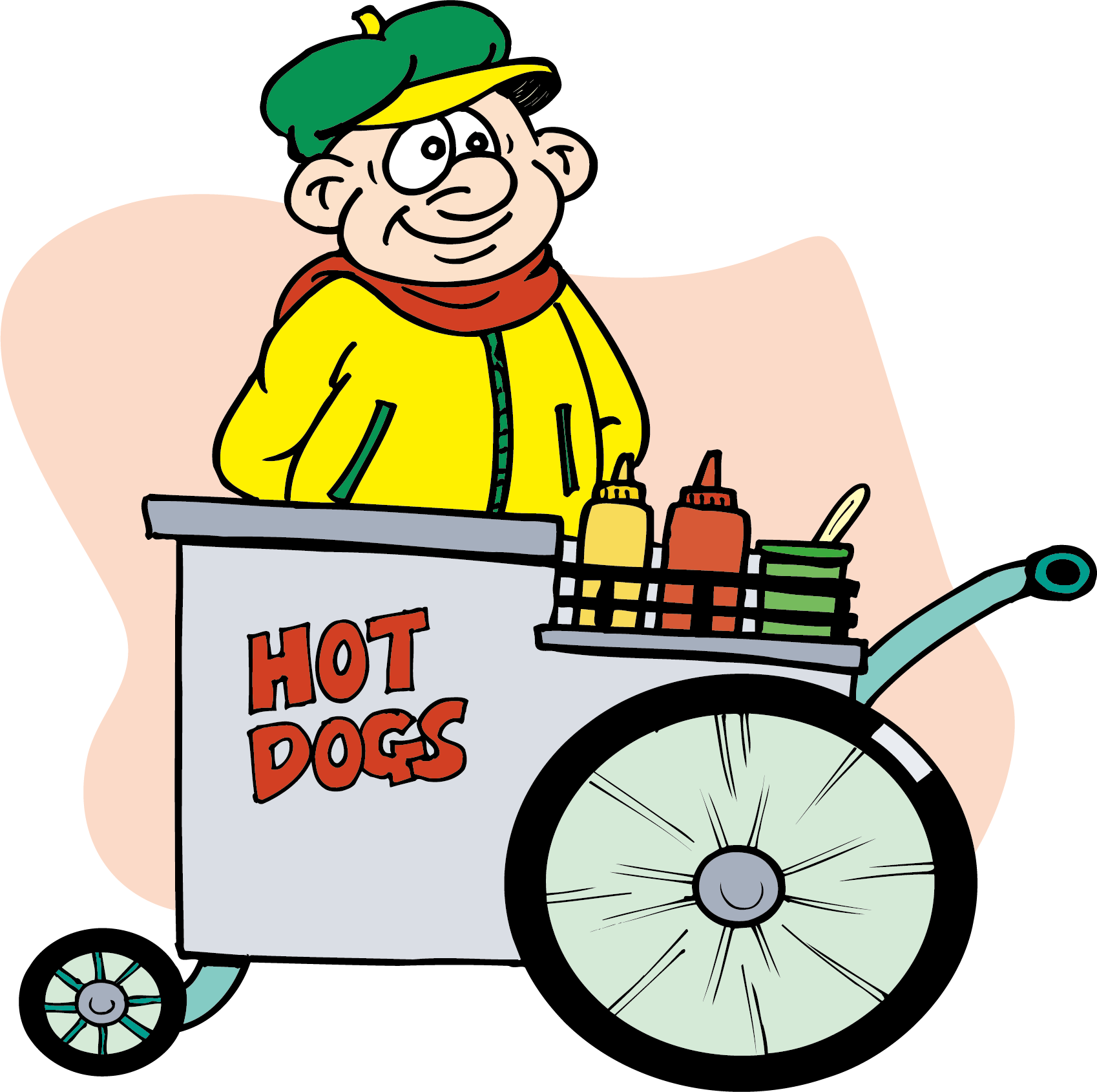 Hot Dog Cart Street Food Hot Dog Stand Clip Art - Hot Dog Cart Clipart - Png Download (1698x1689), Png Download