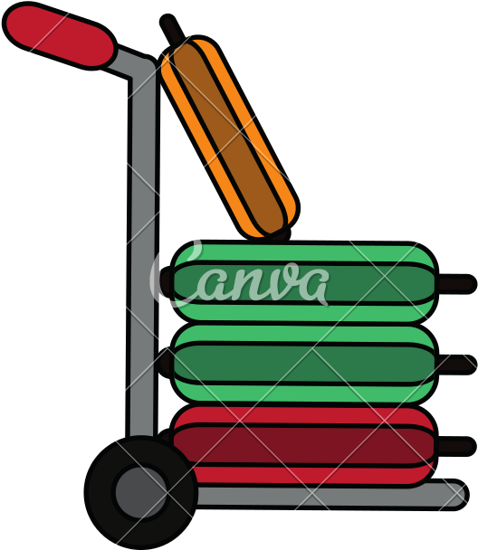 Luggage Clipart Luggage Cart - Baggage - Png Download (800x800), Png Download