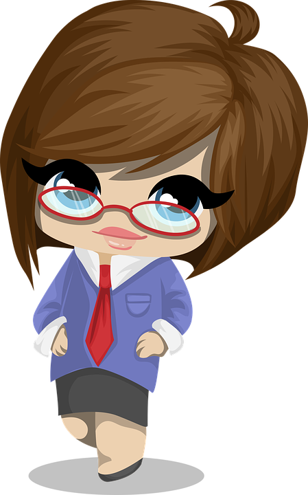 Girl Glasses Cliparts 8, Buy Clip Art - Businesswoman Chibi - Png Download (449x720), Png Download