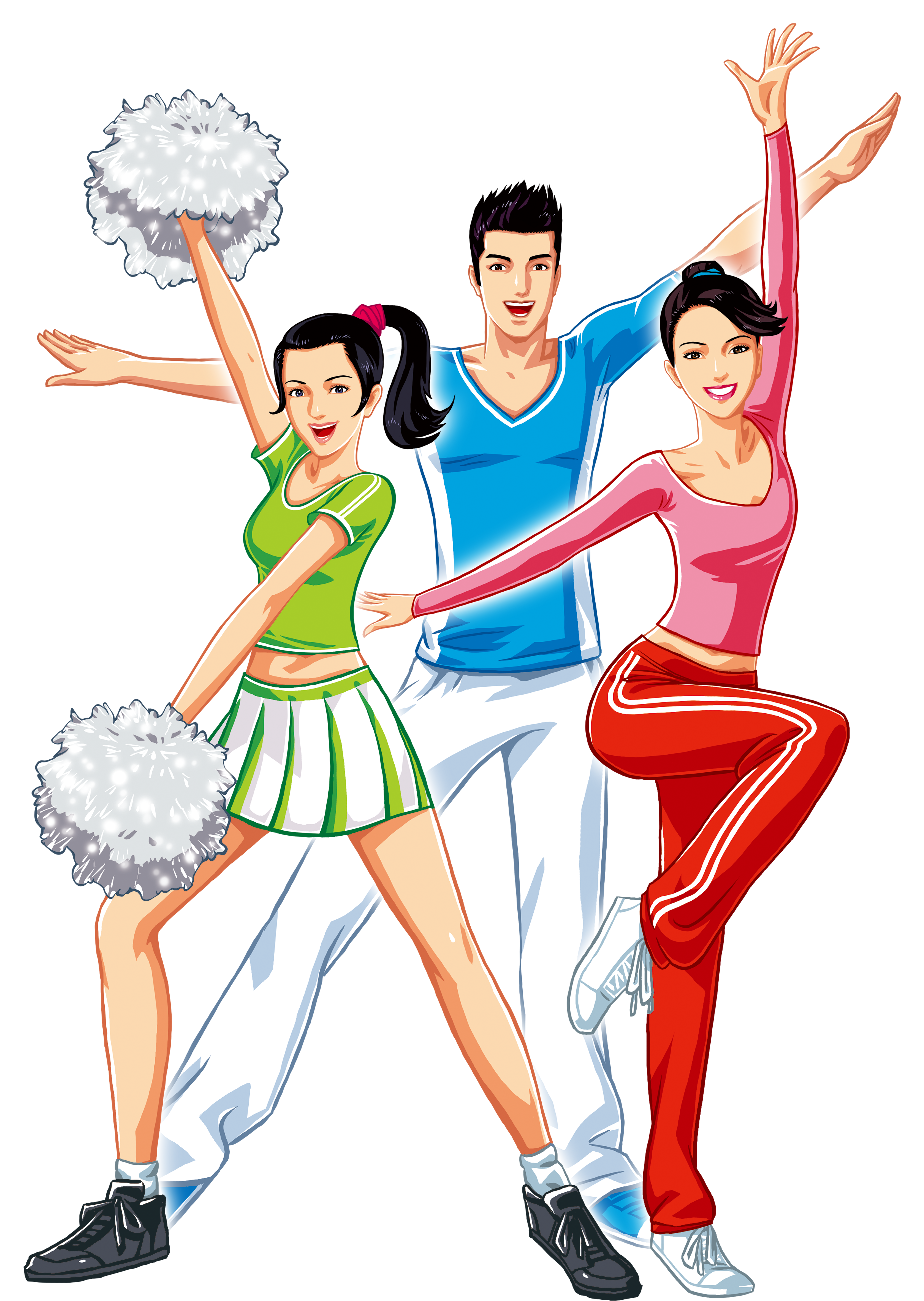 Cartoon Poster Download Cheerleading - Porristas Dibujos Clipart (4724x6614), Png Download