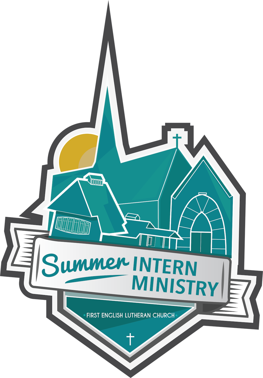 Blue Church Logomark Design By Ruth Ellen - Design Clipart (1045x1500), Png Download