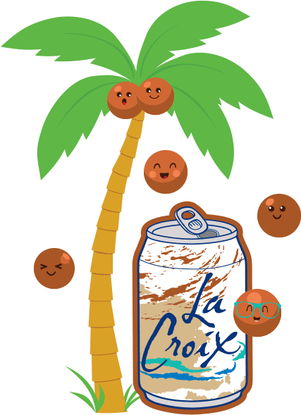Palm Tree Love Sticker By Lacroix Sparkling Water - Lacroix Sparkling Water - Berry - Pack Of 2 - 12 Fl Clipart (600x600), Png Download