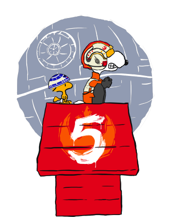 Peanuts, Star Wars, Pull Apart, - Cartoon Clipart (960x485), Png Download