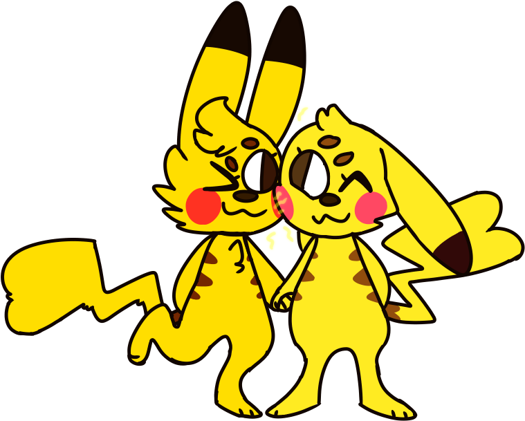 My Two Pikachu Characters, Watt And Circuit(right) - Portable Network Graphics Clipart (800x650), Png Download