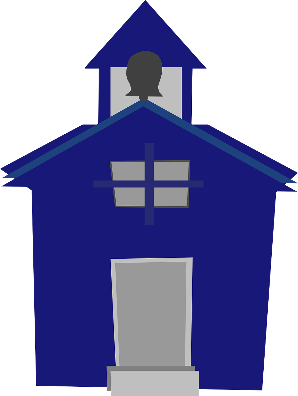 School House Cartoon 17, Buy Clip Art - Blue School House Clipart - Png Download (542x720), Png Download