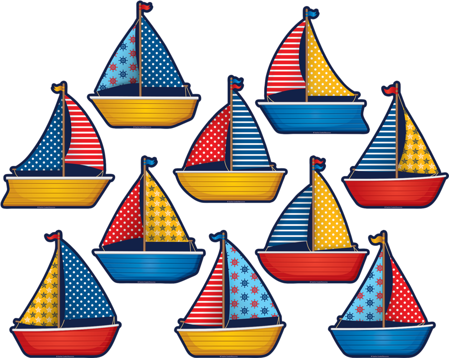 Tcr5656 Sailboats Accents Image - Teacher Created Resources Sailboat Clipart (900x900), Png Download