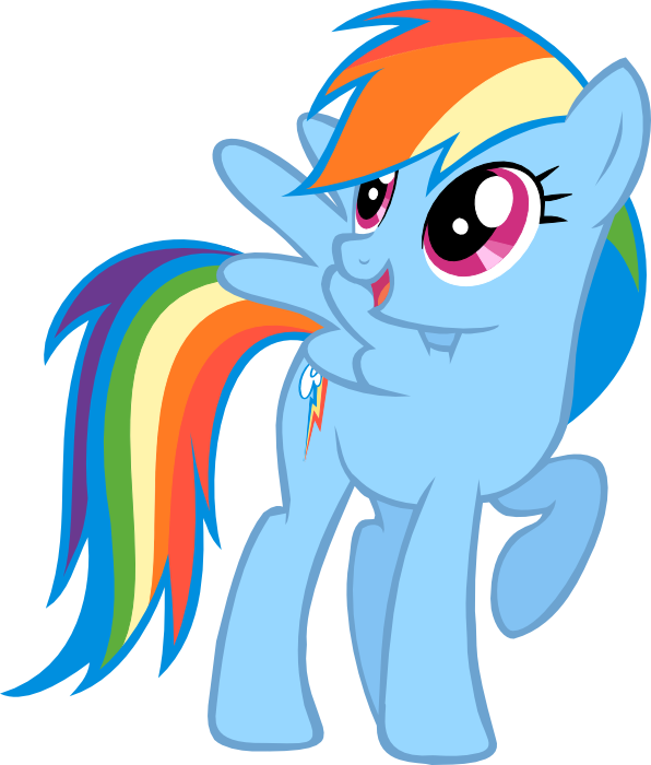 Rainbow Dash Png Transparent Image - Mlp Rainbow Dash Vector Clipart (596x700), Png Download