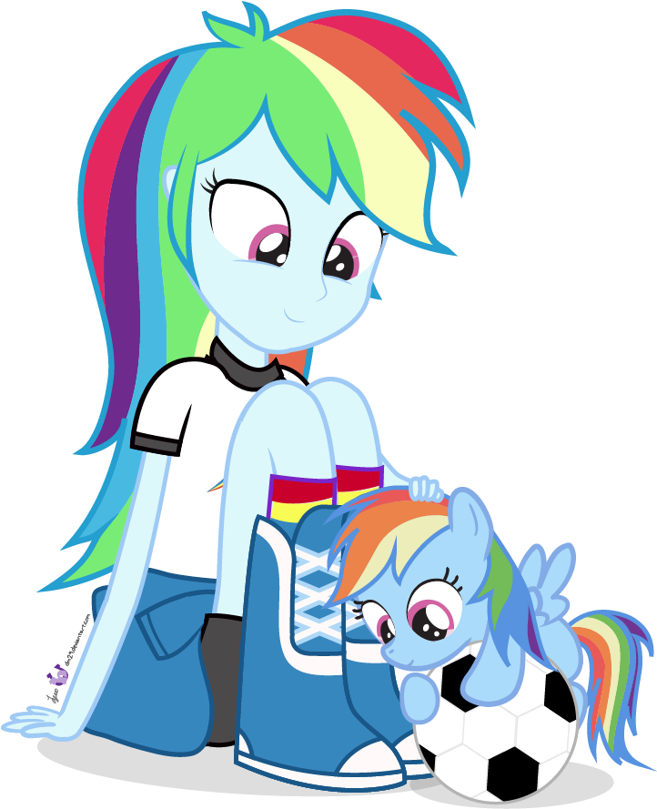 Rainbow Dash Equestria Girls Clipart - Rainbow Dash Equestria Girl And Pony - Png Download (770x930), Png Download