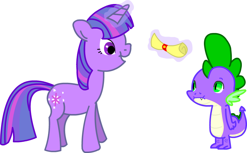 Twitchy-tremor, Letter, Safe, Spike, Twilight Sparkle - Cartoon Clipart (860x534), Png Download