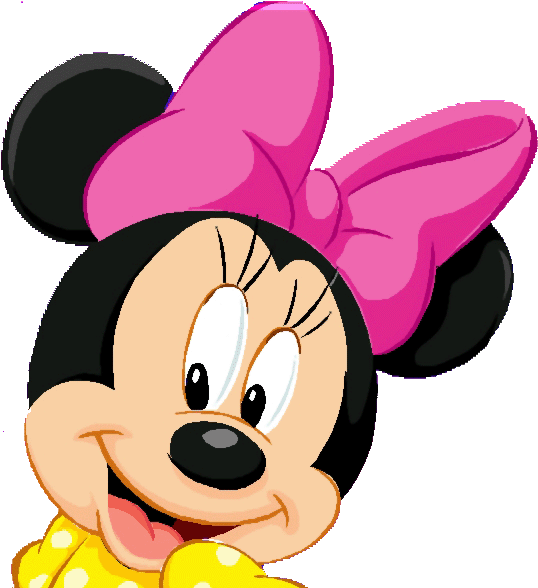 Pink And Yellow Minnie Mouse Clipart (570x587), Png Download