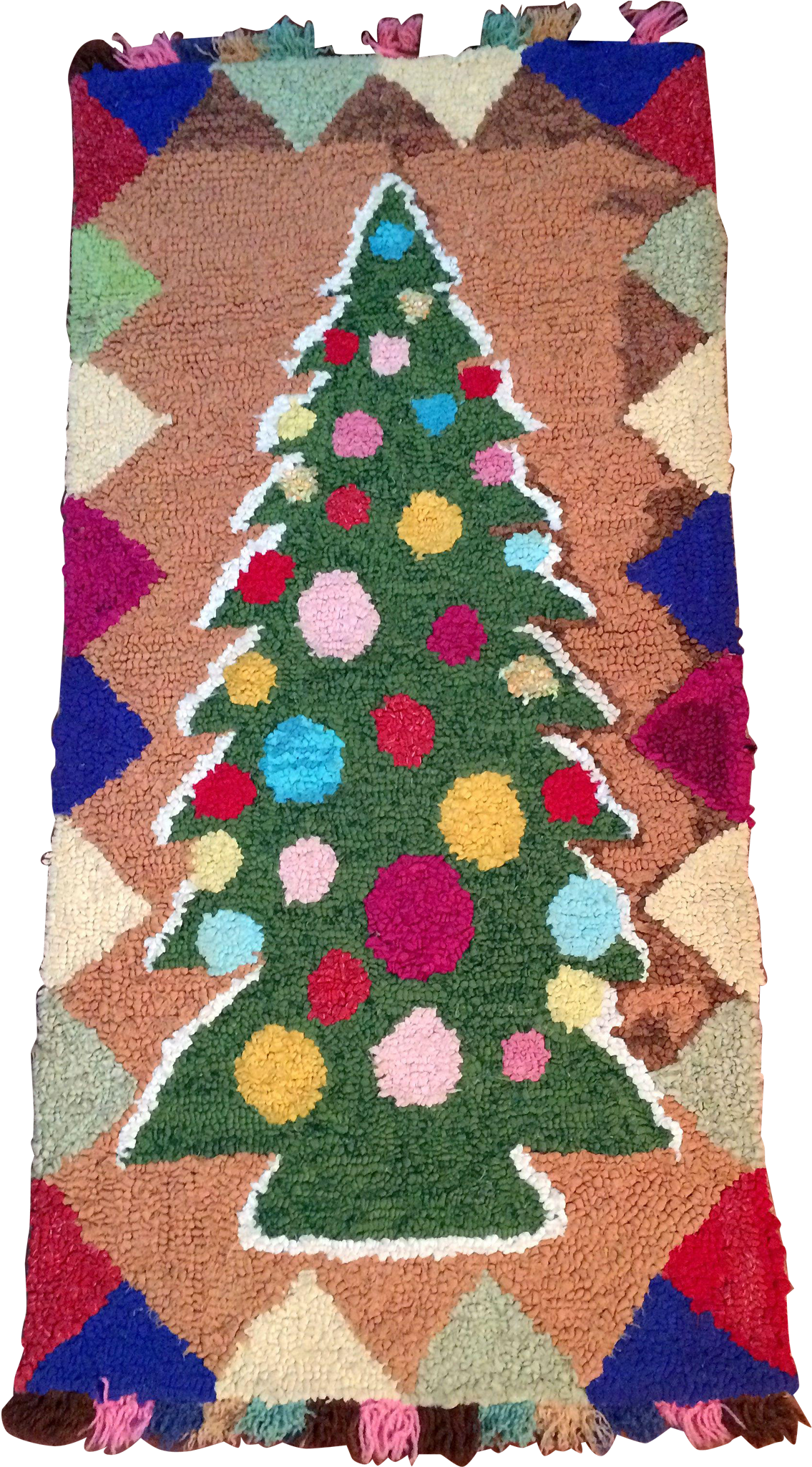 Christmas Rug Png Hooked Rug Colourful Christmas Tree - Christmas Tree Clipart (2048x2048), Png Download