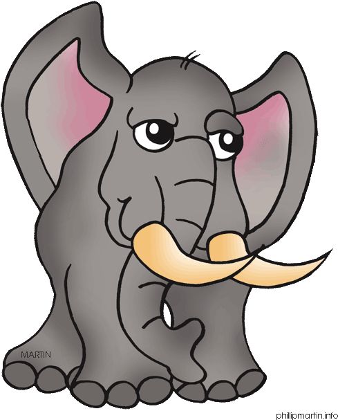 Elephant - Phillip Martin Clipart Animals - Png Download (539x648), Png Download