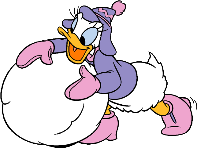 Disney Winter Season Clip Art Galore Daisy - Daisy Duck Christmas Clipart - Png Download (650x500), Png Download