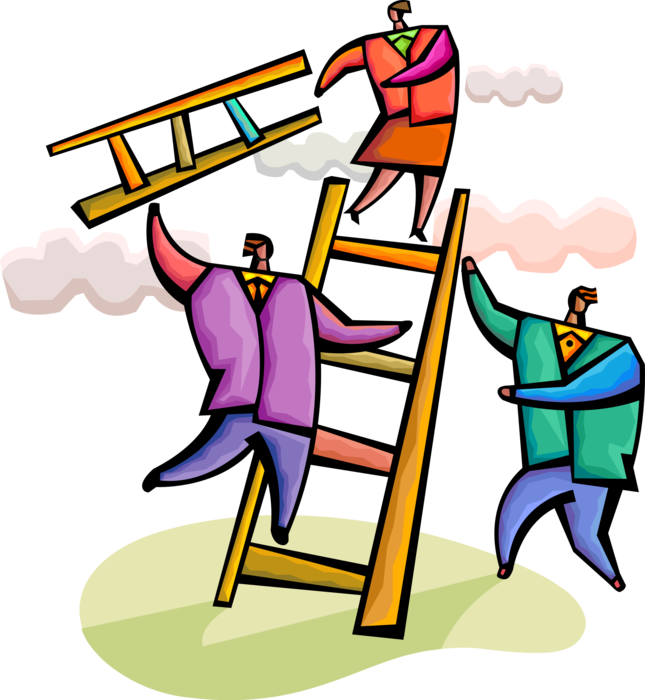 Vector Illustration Of Business Associates Use Teamwork - Climbing Clipart (645x700), Png Download