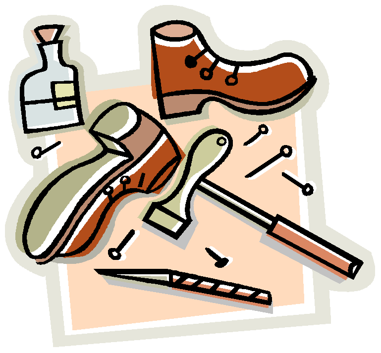 Retail Clipart Dress Repair Shop - Shoe Repair Clip Art - Png Download (747x691), Png Download