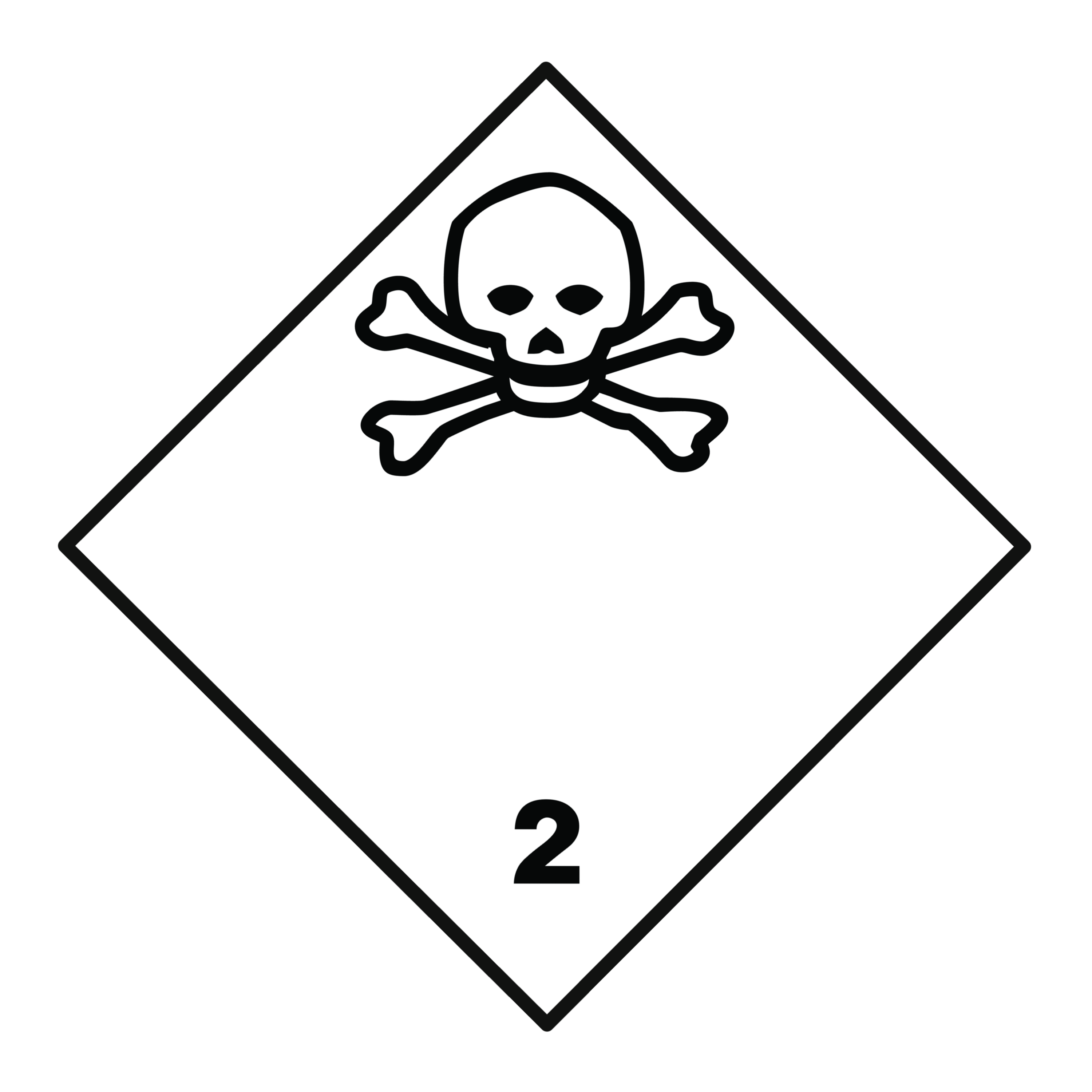 Graphic Transparent Library Black And White Cool Hazardous - Class 2.3 Dangerous Goods Clipart (2000x2000), Png Download