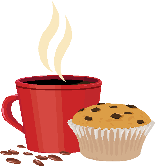 Coffee And Muffin Clipart The Red Sled History Clipart - Coffee And Cake Clip Art - Png Download (540x578), Png Download